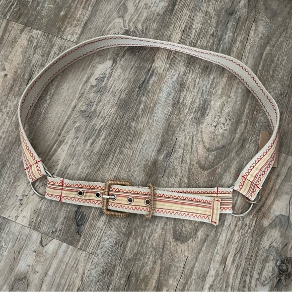 Vintage Accessories - Y2k Striped Canvas Belt